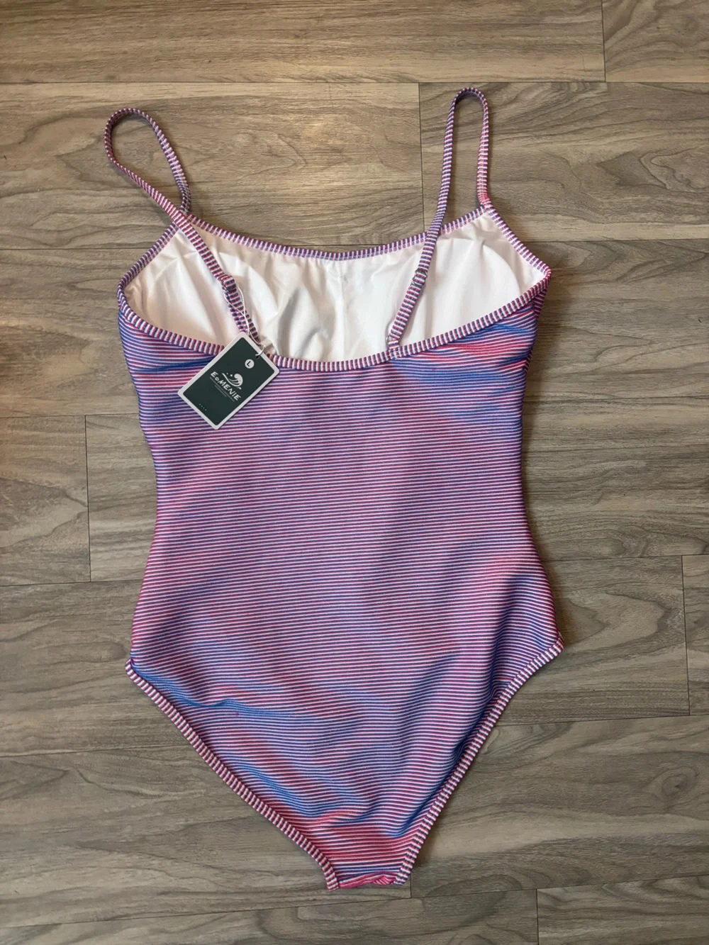 Striped Pink & Blue One-Piece Swimsuit